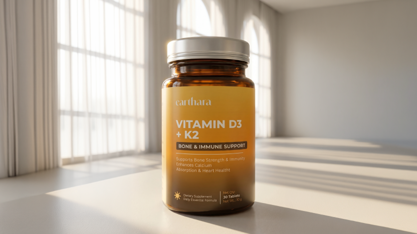 Bone & Vitality Support Vitamin D3 + K2 Capsules