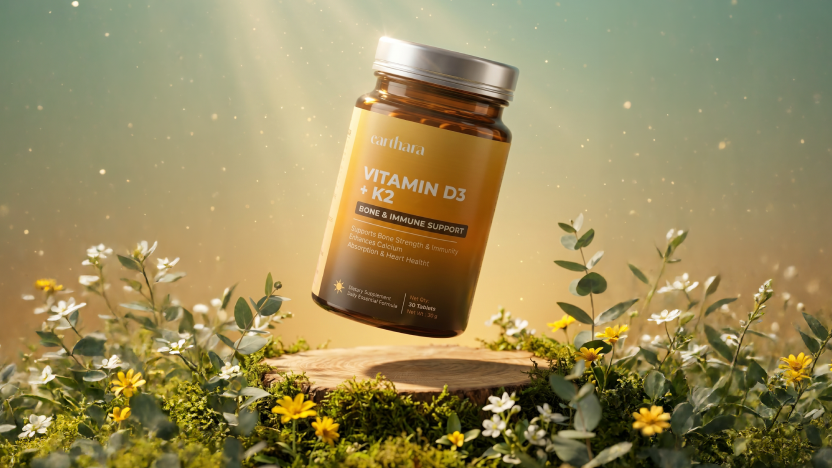 Bone & Vitality Support Vitamin D3 + K2 Capsules