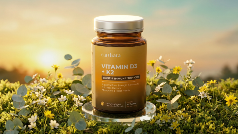 Bone & Vitality Support Vitamin D3 + K2 Capsules